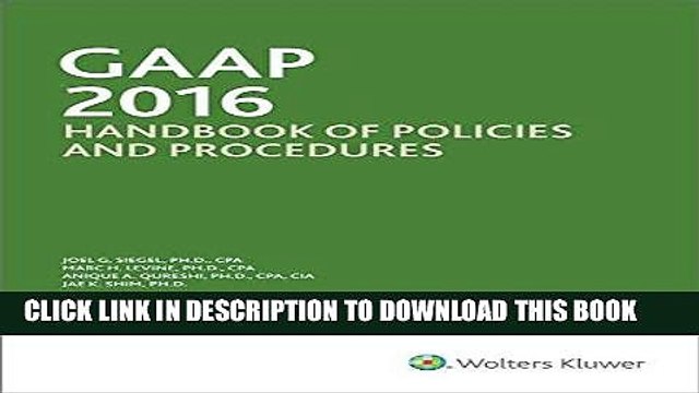 [PDF] FREE GAAP Handbook of Policies and Procedures (2016) [Read] Online