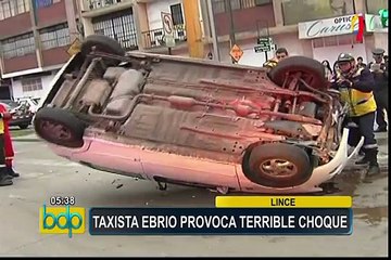 Lince: taxista en aparente estado de ebriedad provoca choque