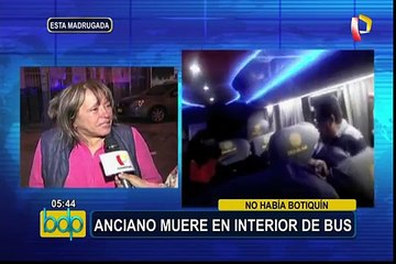 Anciano muere dentro de bus interprovincial