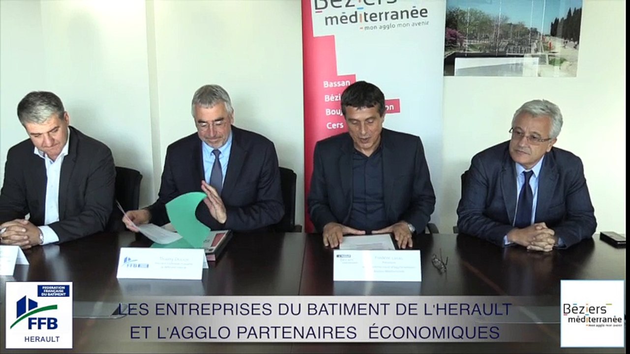 AGGLO BEZIERS - L'Agglo et la Fédération du Bâtiment de l'Hérault, partenaires économiques