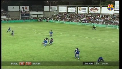 Leo Messi’s first ever goal for Barça