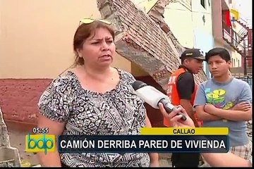 Callao: camión derriba pared de vivienda