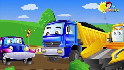Машинки мультфильм. Джипик и асфальтоукладчик. 3 серия. Развивающий мультфильм.