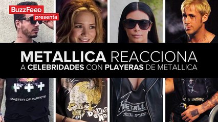 Watch Hetfield react to celebrities wearing Metallica t-shirts