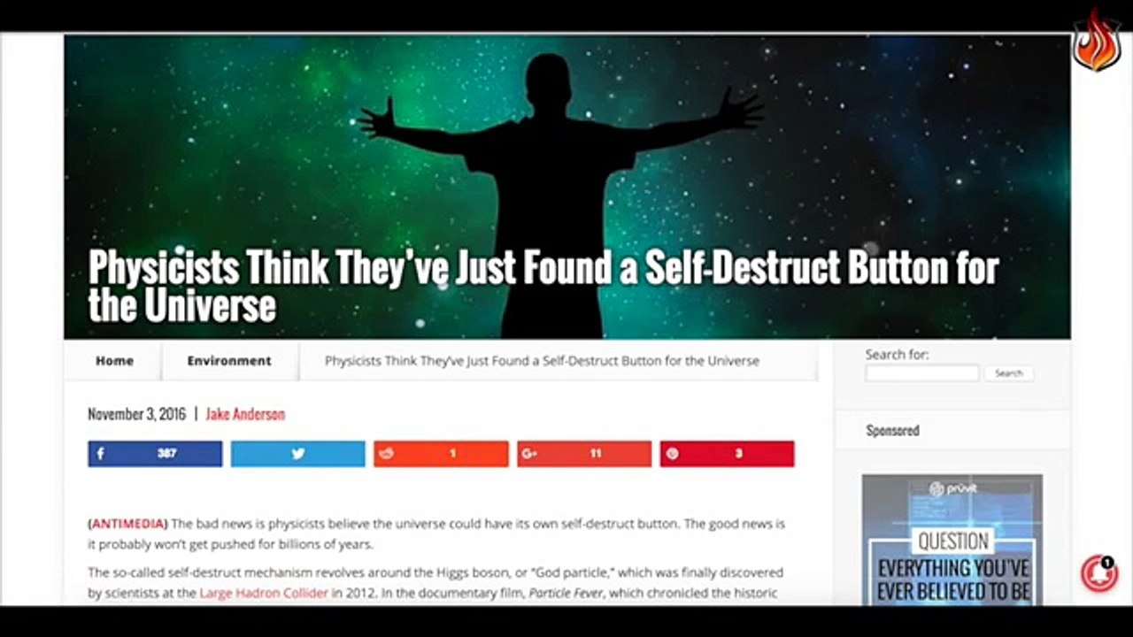 CERN Alert Physicists Think They’ve Just Found a Self-Destruct Button for the Universe.