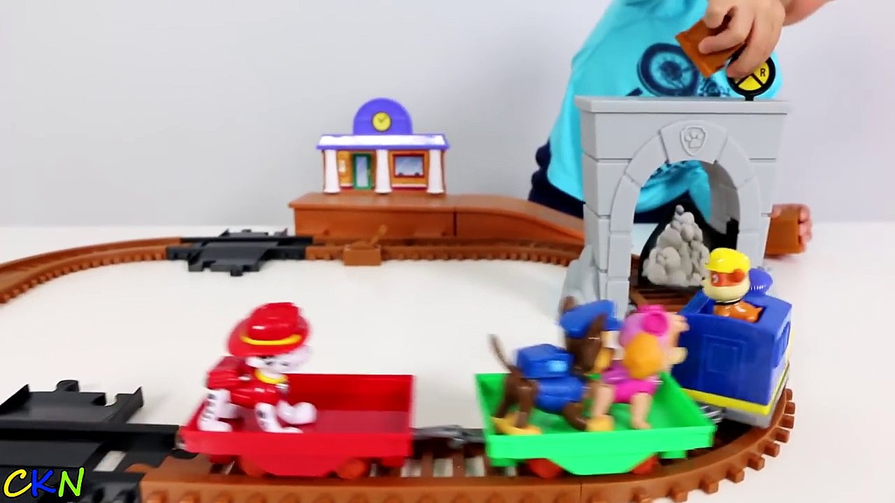 Paw Patrol Toys Unboxing Adventure Bay Railway Playset With Rubble Sky Marshal Chase Ckn Toy