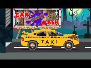 scary taxi | car wash | Halloween for kids