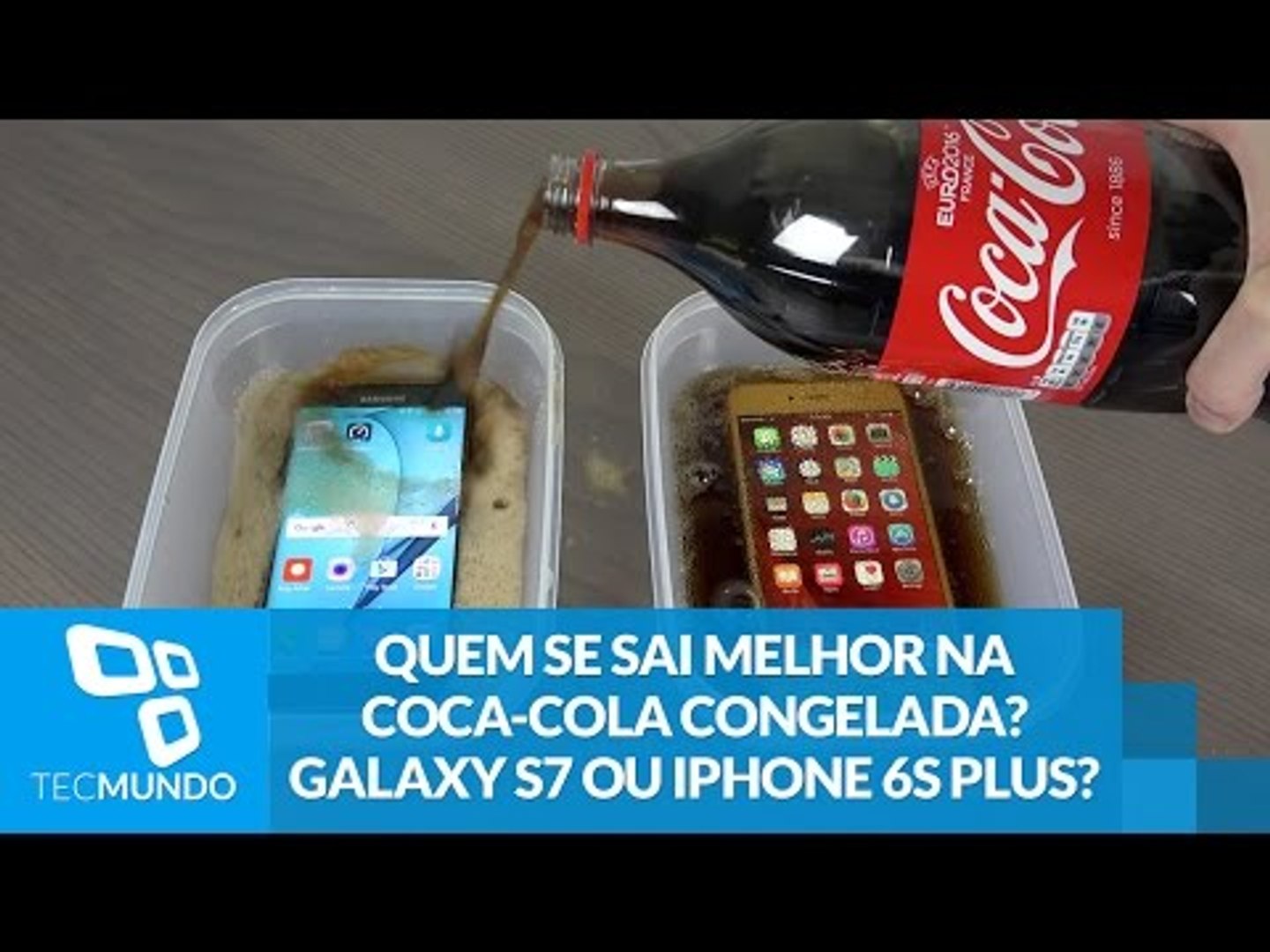 Quem se sai melhor na Coca-Cola congelada? Galaxy S7 ou iPhone 6s Plus? -  video Dailymotion