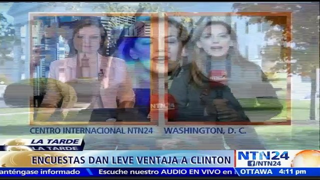 Encuestas electorales dan una ventaja de cuatro puntos a Hillary Clinton sobre su rival Donald Trump