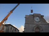 Norcia (PG) - Terremoto, chiesa San Francesco: sopralluogo per copertura (04.11.16)