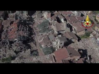 Amatrice - Ricognizione aerea con droni (29.10.16)