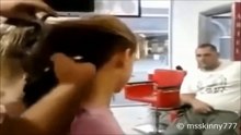 teen girl gets all her hair buzzed off