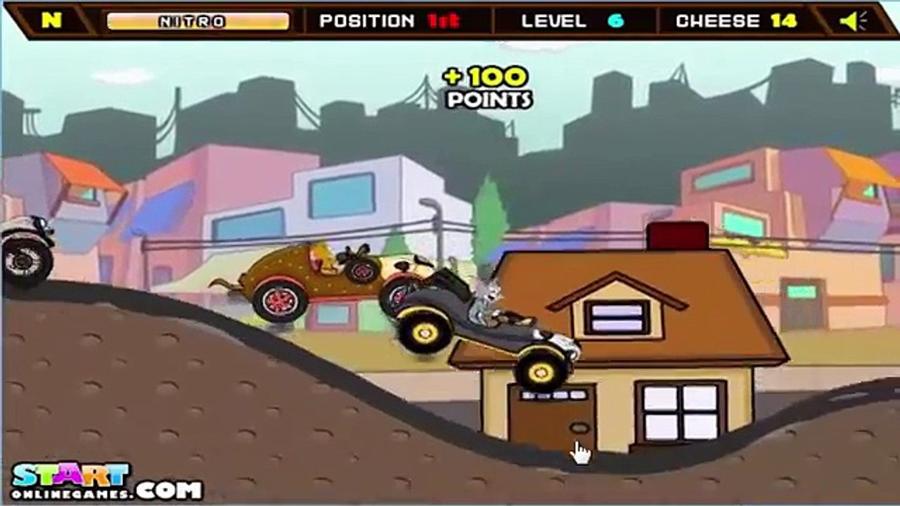 tom and jerry car racing