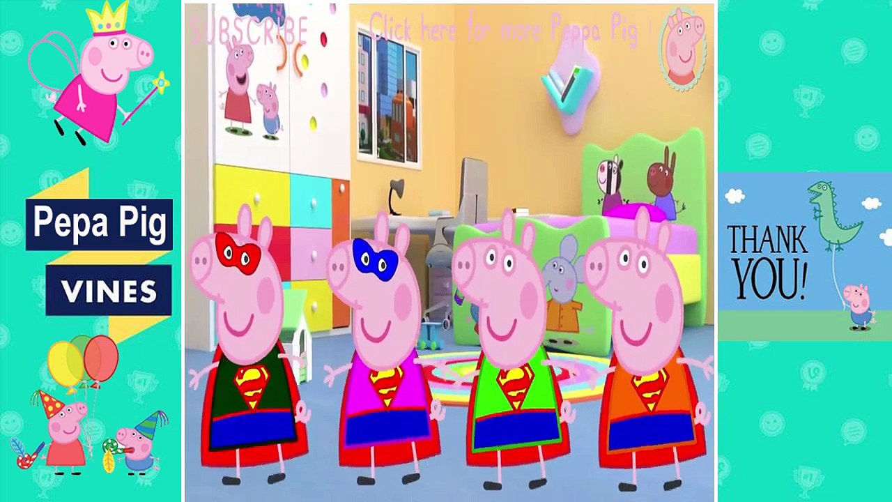 Peppa Pig Vines | Five Little Peppa Superman Finger Family Nursery Rhymes Lyrics