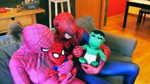 Pink Spidergirl w/ Spiderbaby, Spiderman, Baby Doll Hulk In Real Life! Fun Superhero ft Frozen Elsa