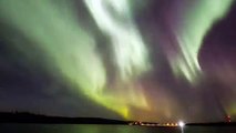 Northern lights in Santa Claus hometown Rovaniemi in Lapland, Finland aurora borealis