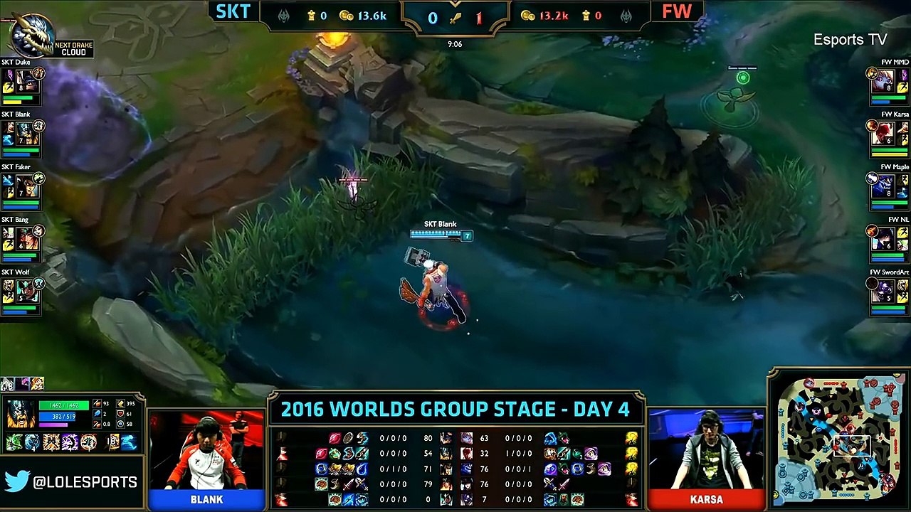 SKT vs FW (Bo1) - LOL World Championship 2016 Day 4 - SKT T1 vs FW - SKT T1 vs Flash Wolves_46