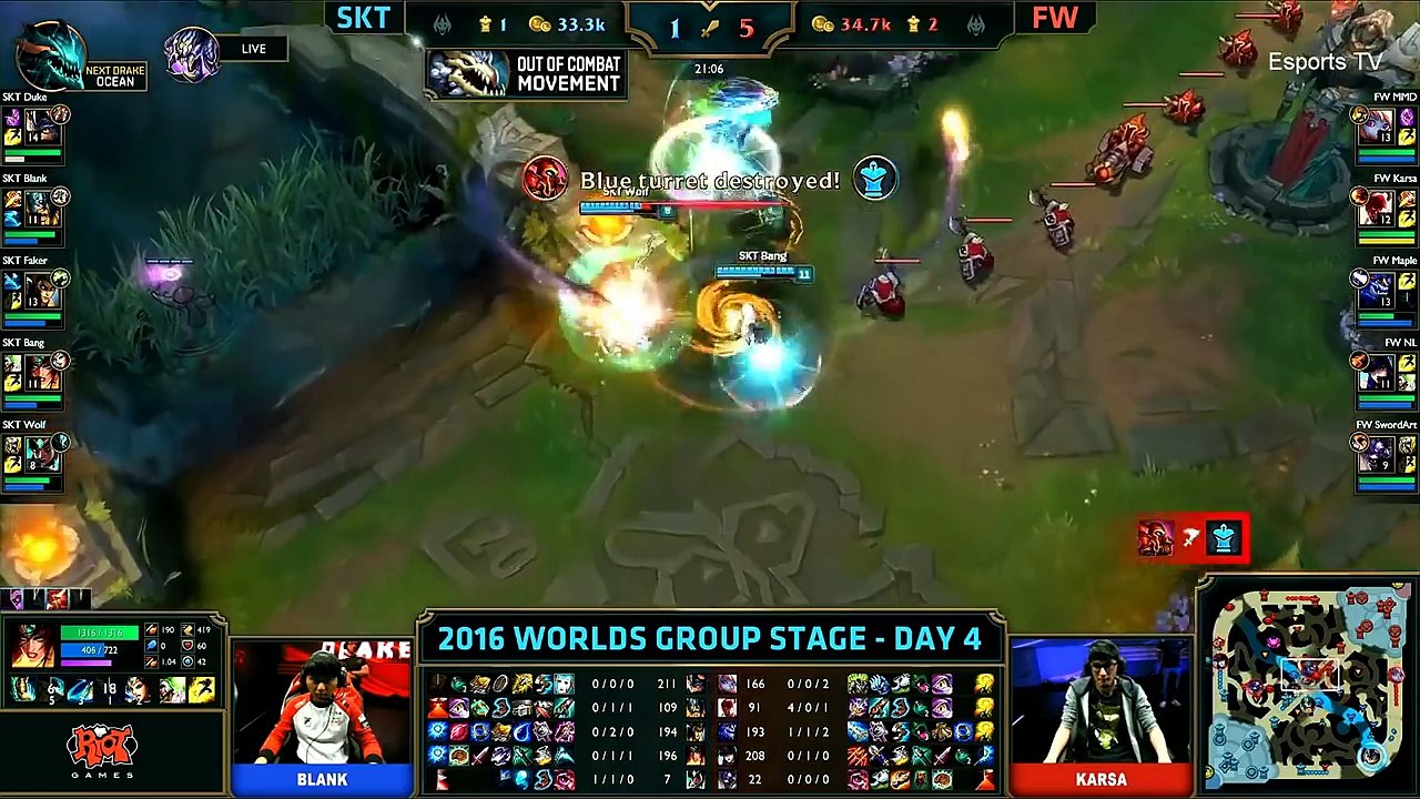 SKT vs FW (Bo1) - LOL World Championship 2016 Day 4 - SKT T1 vs FW - SKT T1 vs Flash Wolves_67