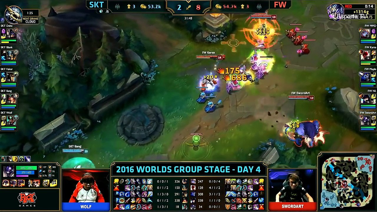 SKT vs FW (Bo1) - LOL World Championship 2016 Day 4 - SKT T1 vs FW - SKT T1 vs Flash Wolves_86
