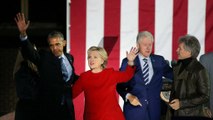 زوج اوباما هیلاری کلینتون را در تجمع انتخاباتی فیلادلفیا همراهی کردند