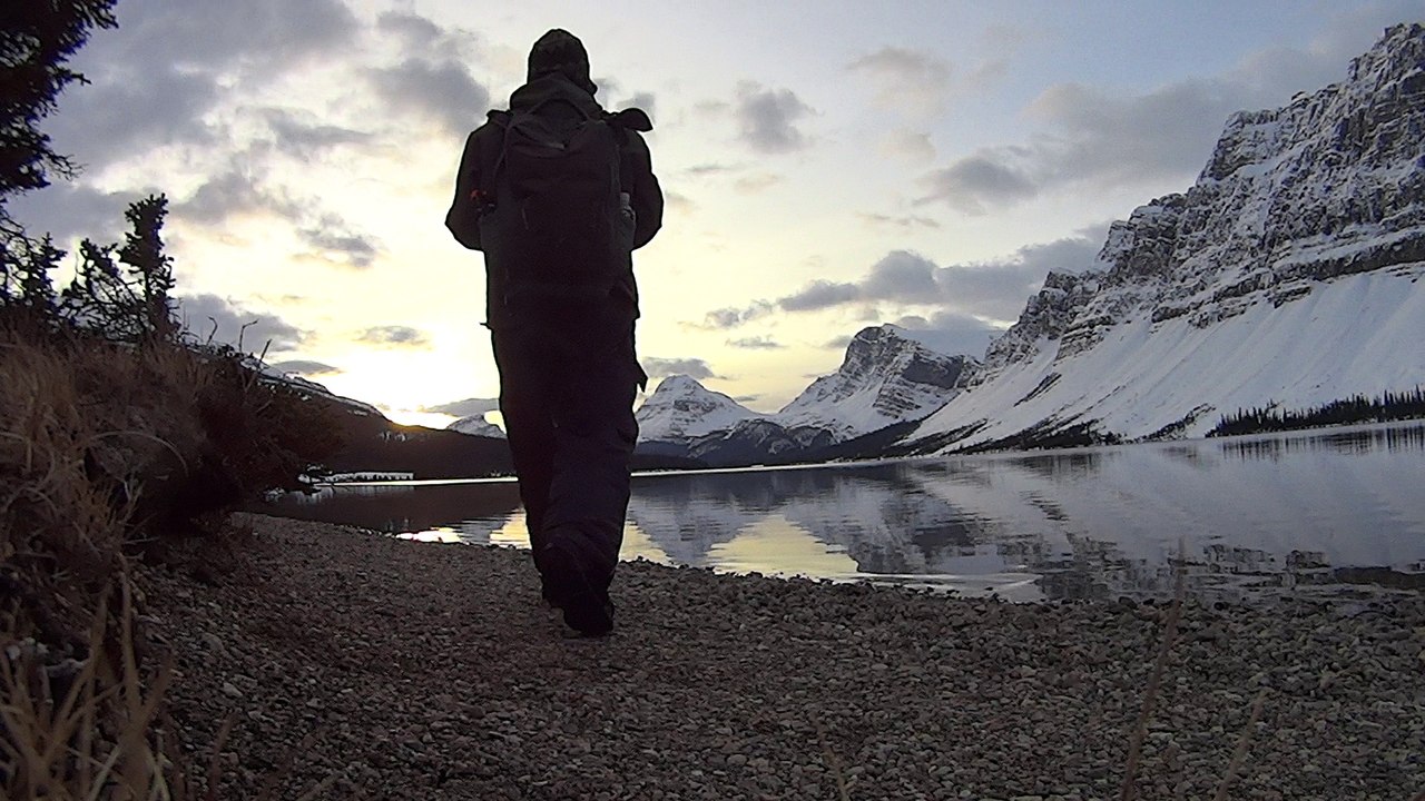 Fishing in beautiful glacial lake