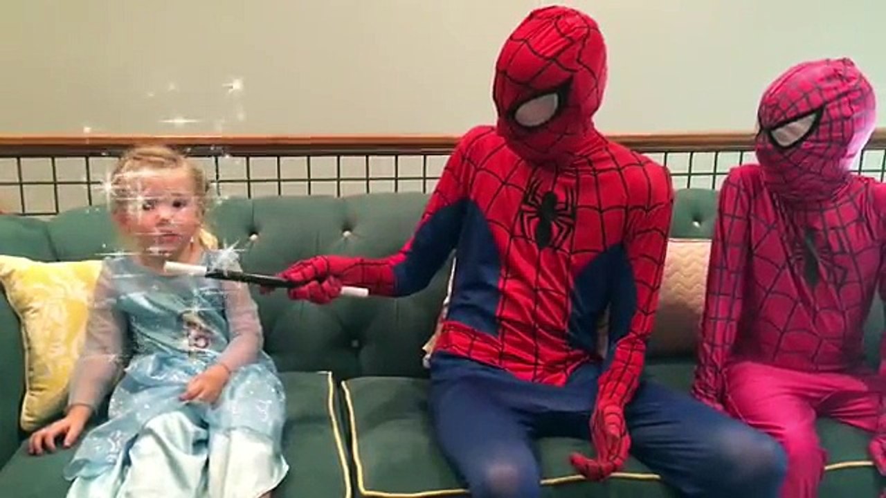 Frozen Elsa has Love Potion On Spiderman vs Elsa Fun Superhero Movie In Real Life In 4K