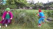 Spiderman throwing ball into buttocks Frozen Elsa Pinks SpiderGirl vs Joker Fun Superheroes movie