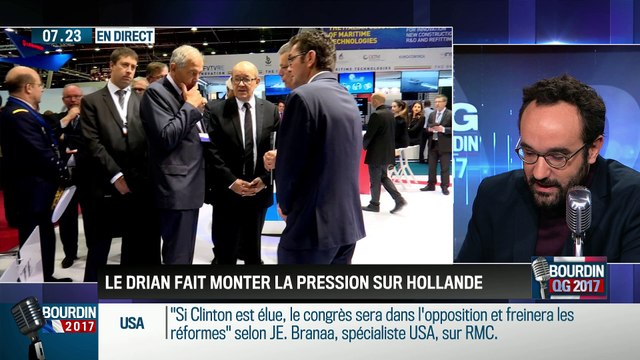 QG Bourdin 2017 : Jean-Yves Le Drian fait monter la pression sur François Hollande - 08/11