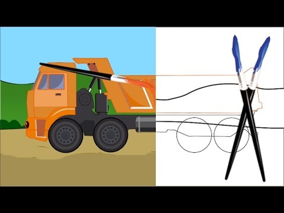 Dump Truck | Color Book | Learn Vehicles