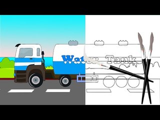 Water Tanker | Color book | Learn Vehicles