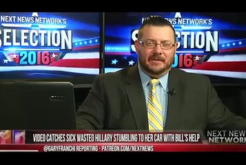 VIDEO CATCHES SICK WASTED HILLARY STUMBLING TO HER CAR WITH BILL-S HELP