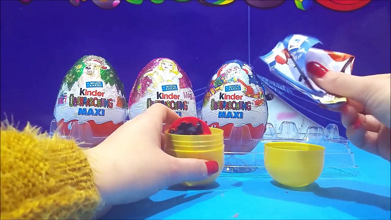 Kinder MAXI Surprise Eggs Unboxing The Peanuts Movie Snoopy Dog Toys Video Kinder Huevos Sorpresa PART1