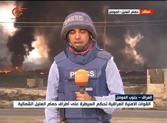 الميادين تبث مشاهد إحراق داعش آبار النفط وخزانات قبل ...