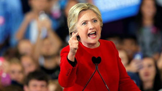 Bon Jovi und Lady Gaga mit Clinton auf der Bühne