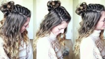 Messy Top Knot | Half Down Hairstyle