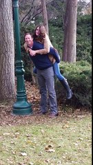 funny Couple Tries to Take Cute Engagement Photos