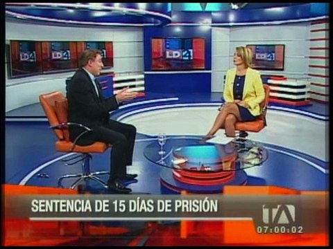 Eduardo del Pozo, Vicealcalde de Quito, sobre sentencia para pasar 15 días en la cárcel