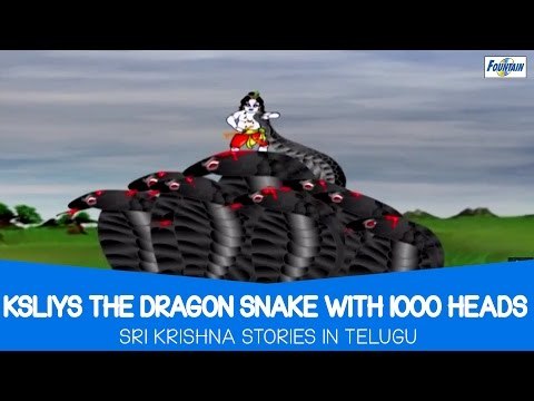 Ksliys The Dragon Snake With 1000 Heads - Sri Krishna Cartoon Stories For Children In Telugu