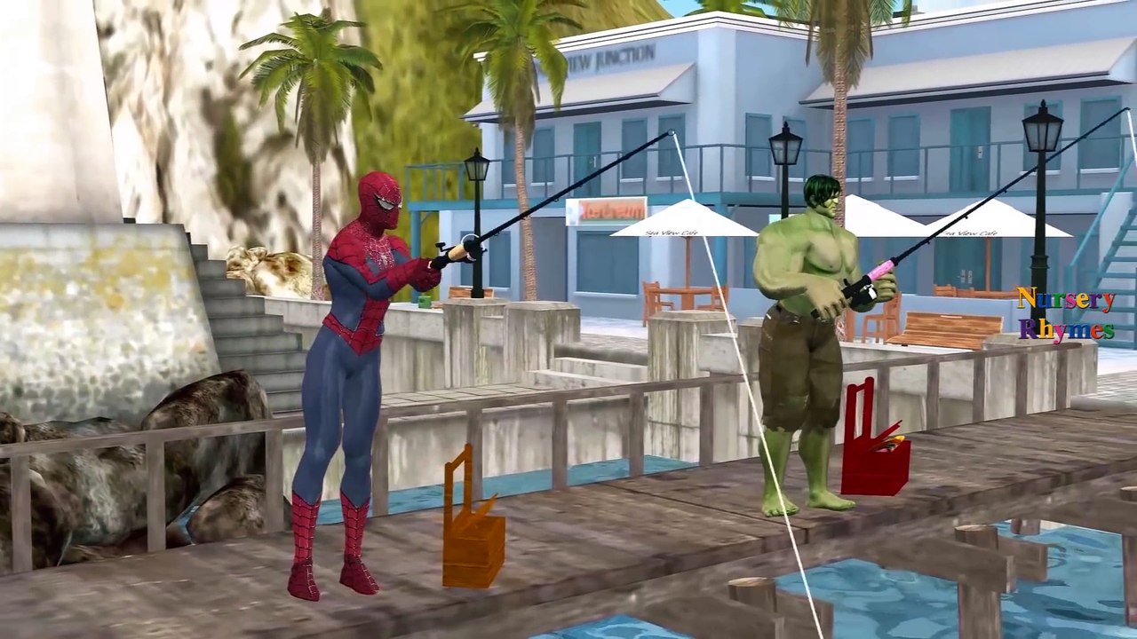 Finger Family Rhymes Police Spiderman Hulk Frozen Elsa Pink SpiderGirl Green Gorilla Goes To Jail_32