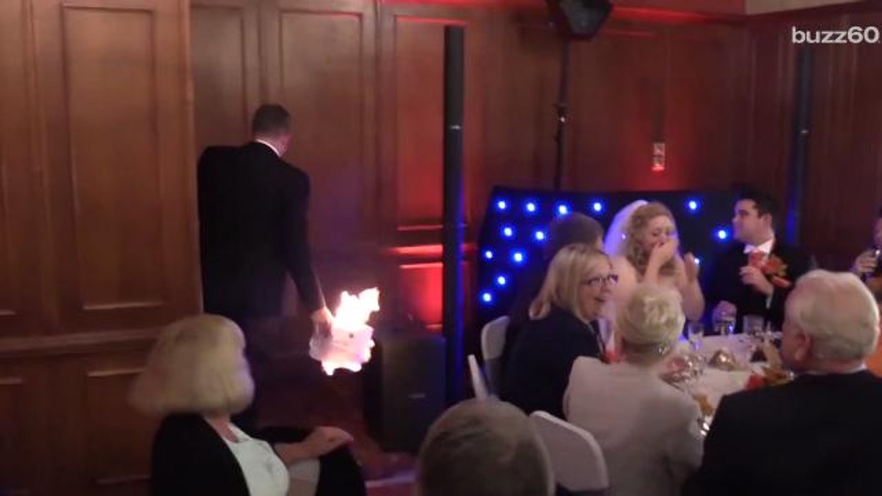 Best Man's Wedding Speech Catches Fire And It's All Caught on Camera