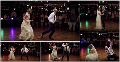 Noiva e pai transformam "valsa" no ponto mais animado da festa de casamento