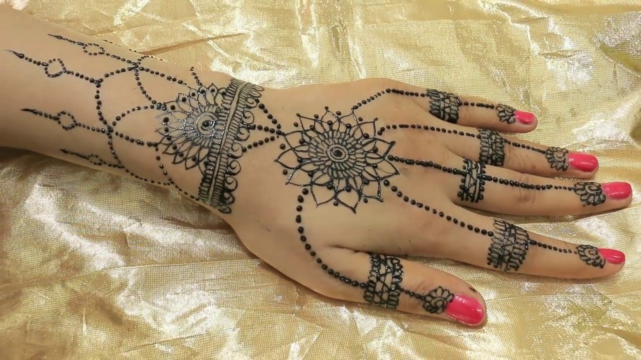 Egyptian Hanging Style Mehndi Designs For Hands_Easy Simple Mehendi For Beginners