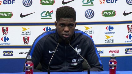 Qualifs CM 2018 - Bleus: conférence de presse de Samuel Umtiti