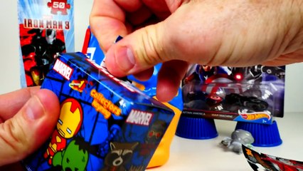 Awesome CAPTAIN AMERICA Surprise Bucket + Hot Wheel Marvel AVENGERS Vehicles & IRON MAN Puzzle