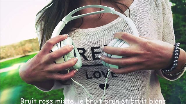 Bruit rose mixte, le bruit brun et bruit blanc pour haut-parleur et casque burn-in