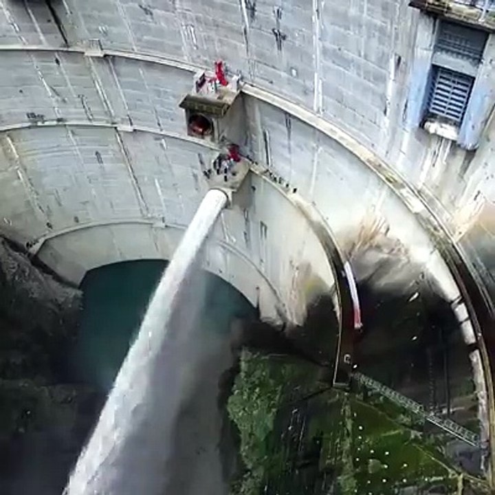 Water discharge at the dam