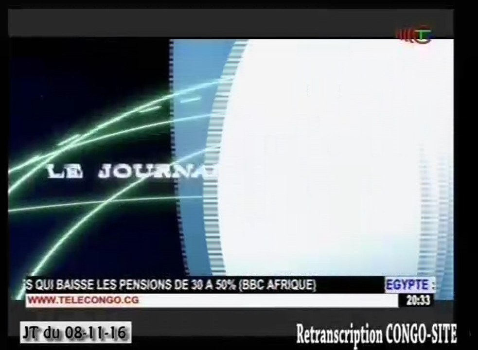 Journal de 20h TVCongo du Mardi 08 novembre 2016 -By Congo-Site