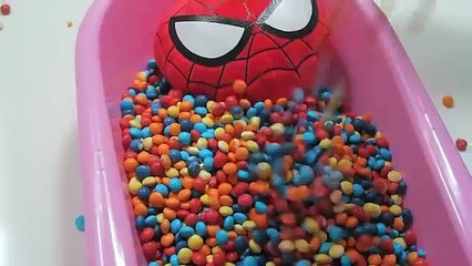 Frozen Elsa Vomit Rainbow Balls w Spiderman vs Joker Fun Superheroes Movie in Real Life