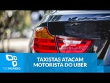 SP: taxistas cercam motorista do Uber, destroem carro e ferem passageira