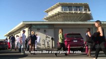 LA voters cast their ballots...at a beachside polling station